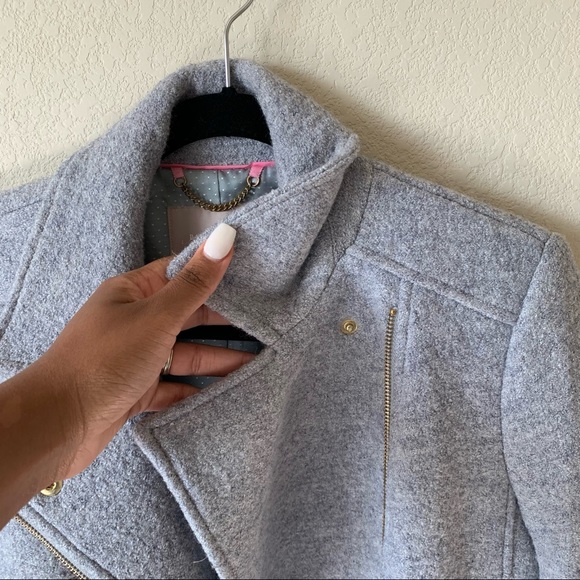 Banana Republic Grey Tweed Moto Jacket Size S - Picture 10 of 15